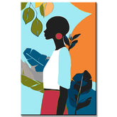 Painting by Numbers Art Minimalism Black Woman Plant